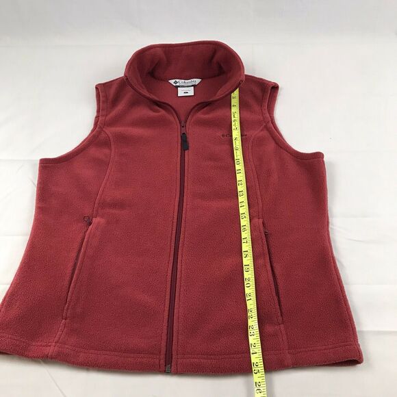 Vintage Columbia Womens Large Fleece Vest Full Zip Red Polyester Made Vietnam - Picture 8 of 9